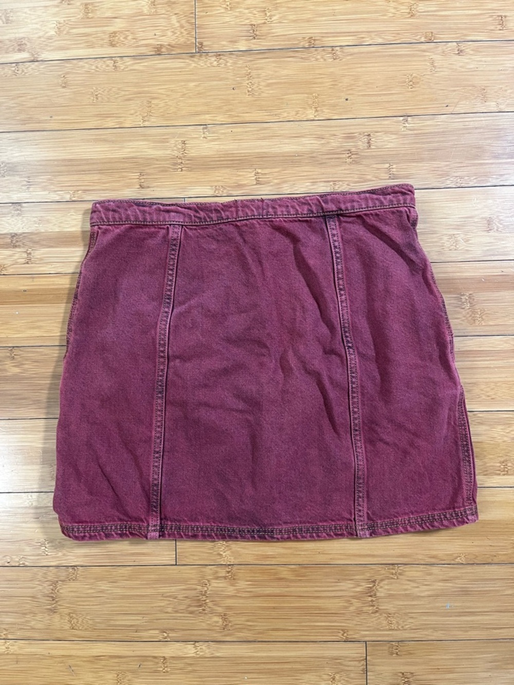 BDG Urban Outfitters Stone Wash Utility Chic Denim Berry Front-Zip Mini Skirt - Picture 6 of 10